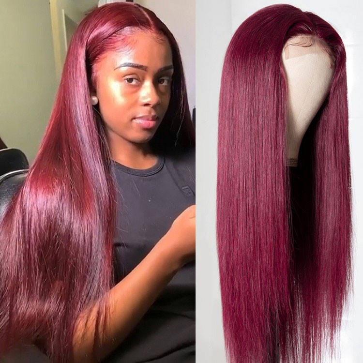 Burgundy Straight 5x5 Lace Closure Wigs 8 30Inch SuperNova Hair