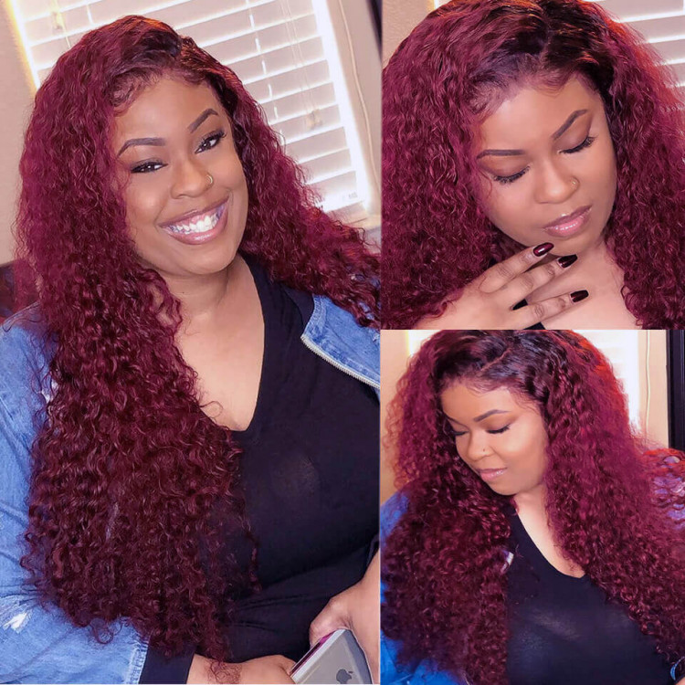 burgundy lace front wig