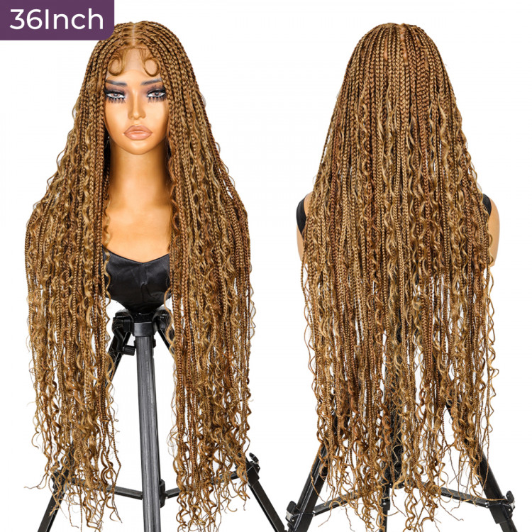 SuperNova #P30/27 Piano Color 36” Full Lace Bohemian Box Braided