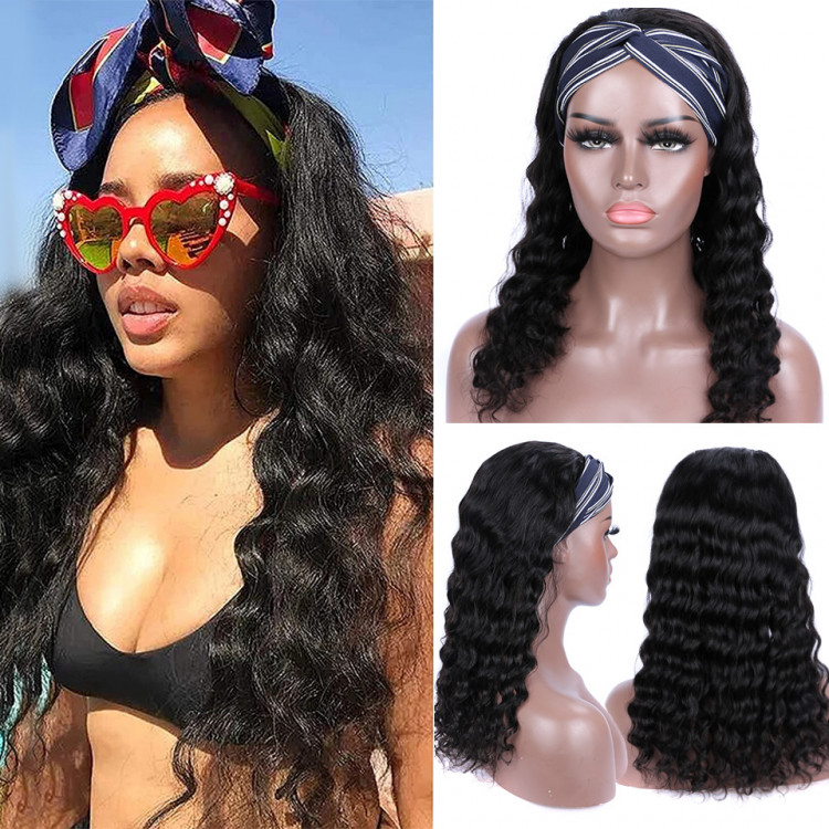 Loose Deep Wave Human Hair Half Wigs With Headbands SuperNova Hair