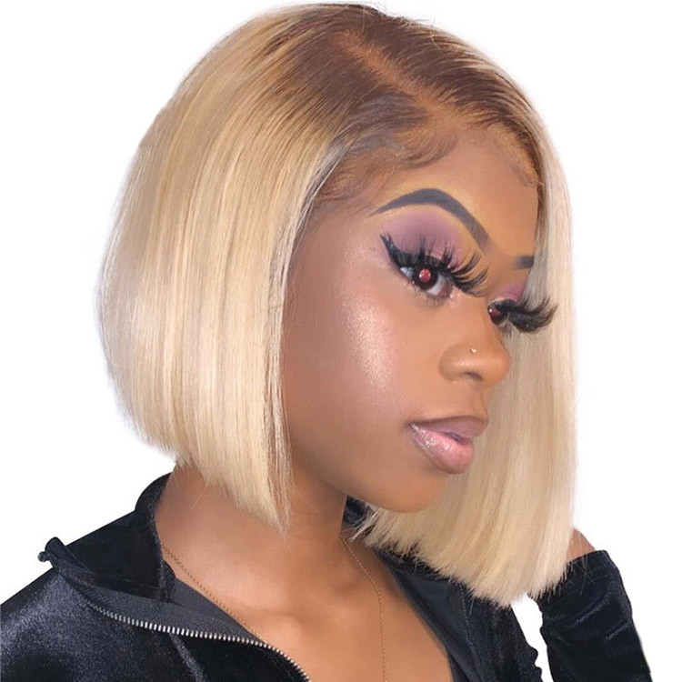 BOB Custom Colored 10″ 4×4 Deep Side Part Closure Bob (HD Lace