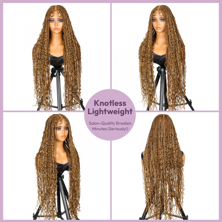 SuperNova #P30/27 Piano Color 36” Full Lace Bohemian Box Braided