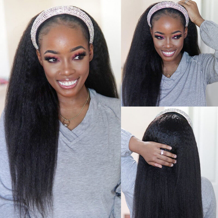 Bohemian half wig yaki straight hot sale